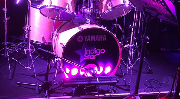 Indigo Star logo on their drum skin